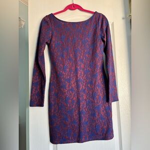 Everly butterfly jacquard mini dress, blue magenta pink ,women’s size S, bnwot